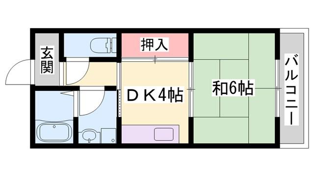 メゾン大半田(1DK/1階)の間取り写真
