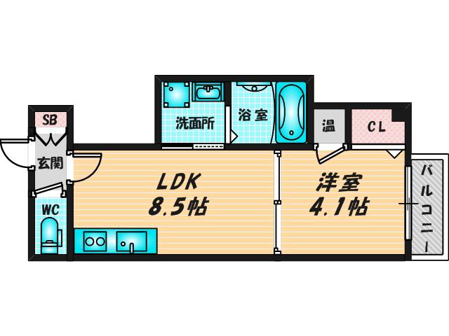 ネオシオン(1LDK/2階)の間取り写真
