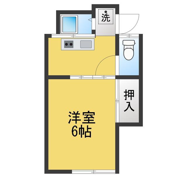 卯月荘(1K/2階)の間取り写真