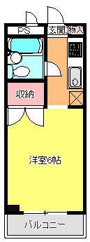 袋町マンション(ワンルーム/3階)の間取り写真