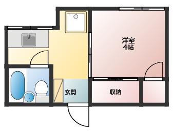 第2ときわマンション(1K/1階)の間取り写真