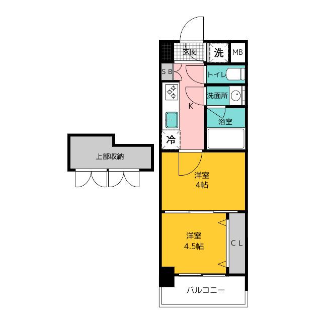 CLUB ORIENT BLD NO.88 MARINAGATE SU(2K/4階)の間取り写真
