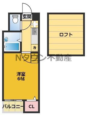 エランド大須(1K/2階)の間取り写真
