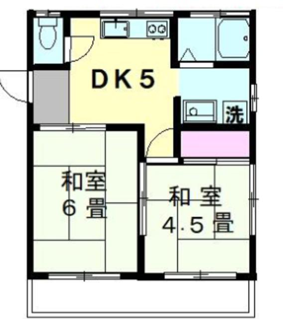 コーポ幸(2DK/2階)の間取り写真
