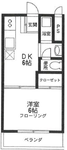 河野ハイムNO1(1DK/2階)の間取り写真
