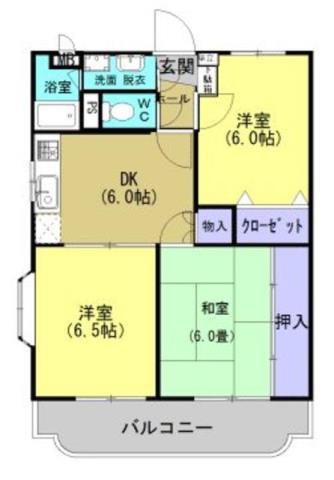 フィルランスJ(3DK/1階)の間取り写真