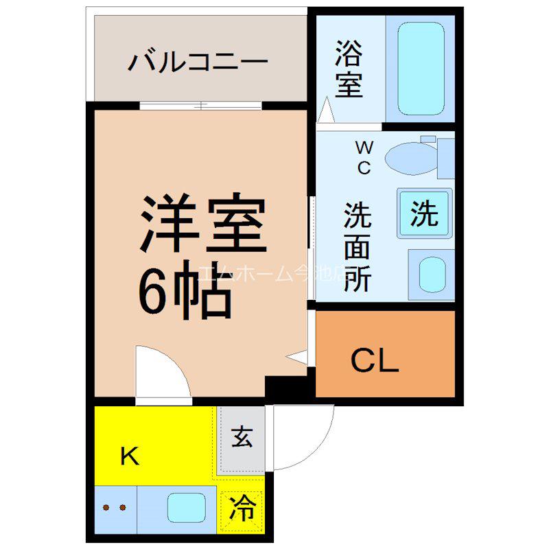 A-FLAT(1K/1階)の間取り写真