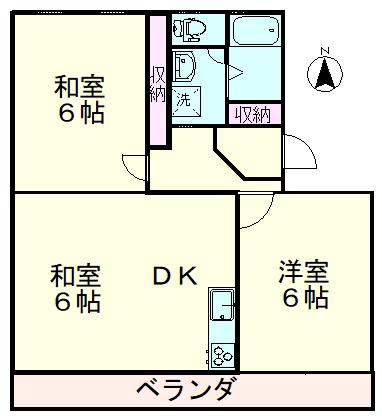 山本レジデンス(3DK/4階)の間取り写真