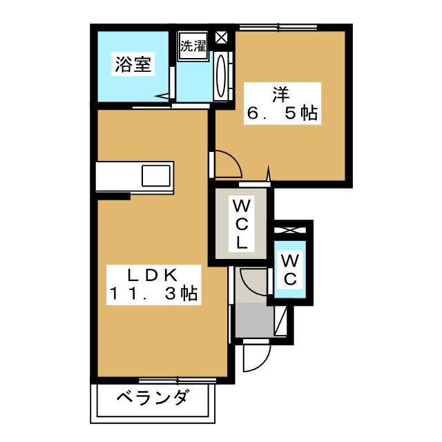 SENCIA里山辺(1LDK/1階)の間取り写真