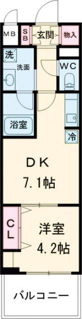 レオンコンフォート神戸駅前(1DK/2階)の間取り写真