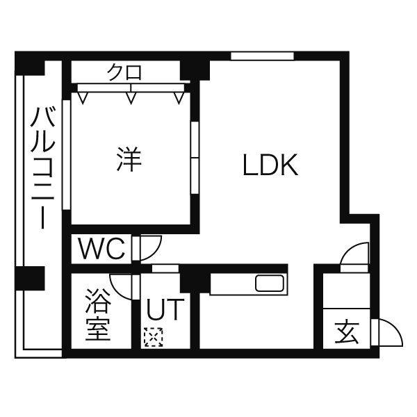 プランドールナギ(1LDK/1階)の間取り写真