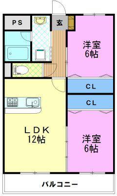 ファーストアベニュー(2LDK/5階)の間取り写真