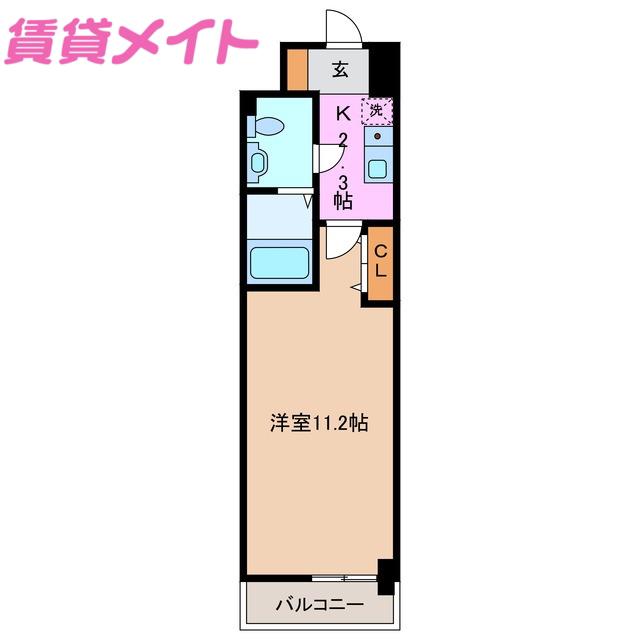 LASANTE鵜の森(1K/3階)の間取り写真