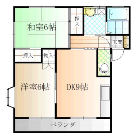 CA-SA七海1(2DK/1階)の間取り写真
