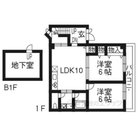 カルティエフルール(2LDK/2階)の間取り写真