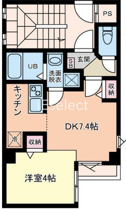 オーシャンズレジデンス勝田台(1DK/2階)の間取り写真