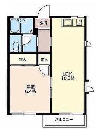 パークサイドハイツW A(1LDK/2階)の間取り写真