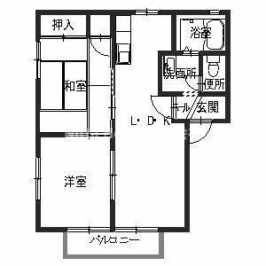 ファミーユ(2LDK/2階)の間取り写真