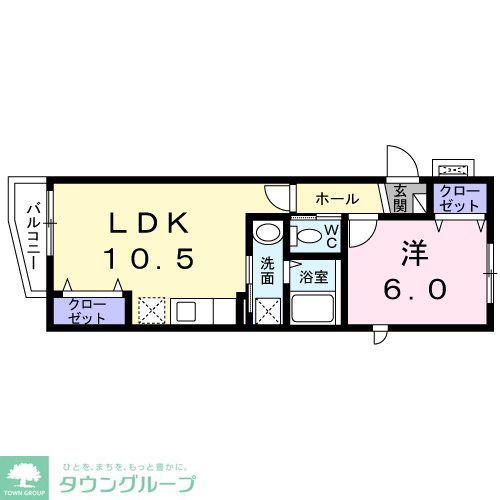 マノワール(1LDK/1階)の間取り写真