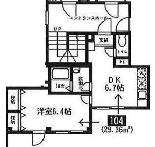 コトー中野(1DK/1階)の間取り写真