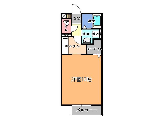 パルティア(1K/1階)の間取り写真