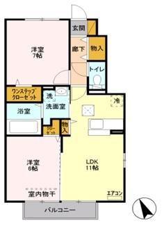 ヒルサイドテラスⅡ(2LDK/1階)の間取り写真