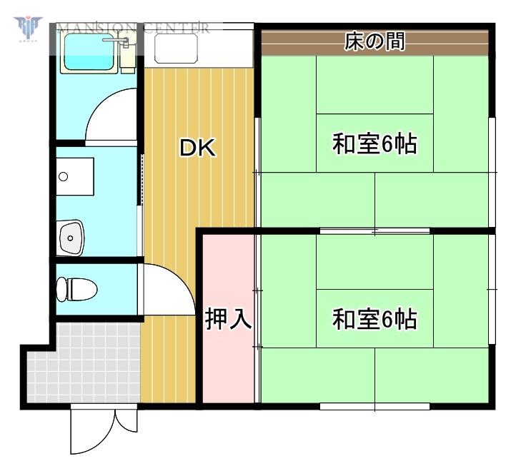 ハイマート北葉(2DK/2階)の間取り写真
