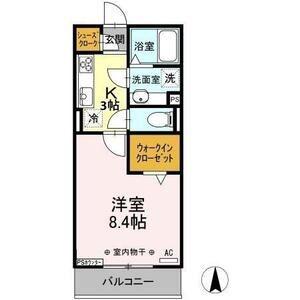 シンディパレス/ハートンD シンディパレス(1K/2階)の間取り写真