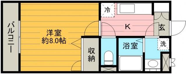 スクエア(1K/1階)の間取り写真
