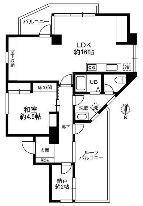 レ・フルール西麻布(1SLDK/5階)の間取り写真