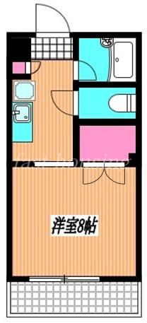 コアビタシオン新島(1K/2階)の間取り写真