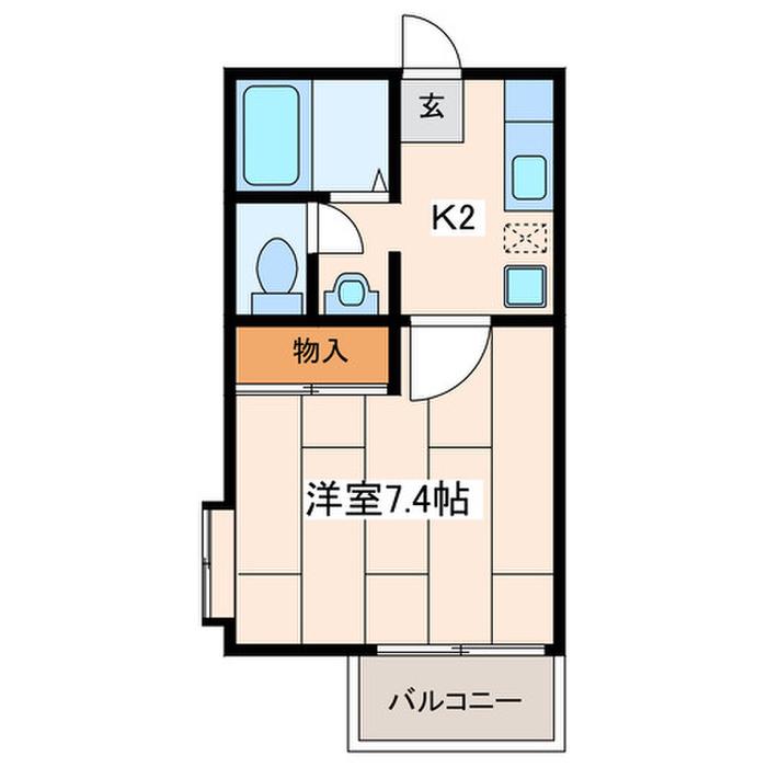 ステージア(1K/2階)の間取り写真
