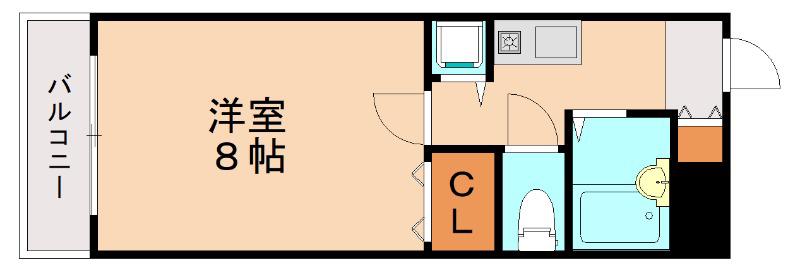 グランメール吉塚(1K/1階)の間取り写真