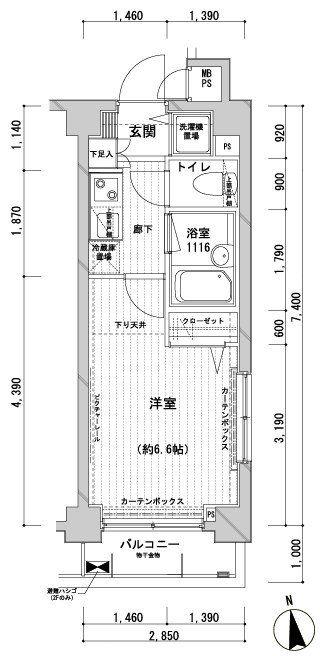 メインステージ桜上水(1K/3階)の間取り写真