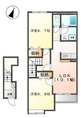 サンガーデン(2LDK/2階)の間取り写真