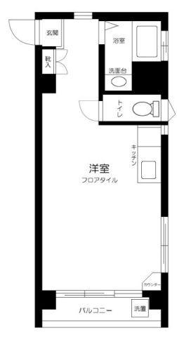 目黒第3コーポ(ワンルーム/2階)の間取り写真