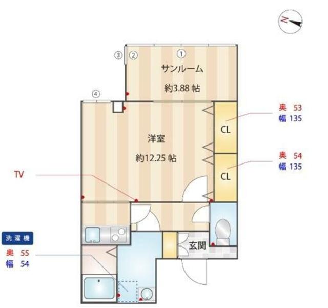 ドムアコード協栄(1K/1階)の間取り写真