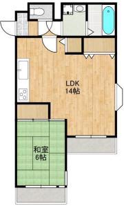 ルナポリ(1LDK/2階)の間取り写真