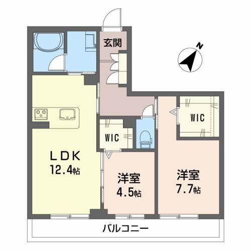 ALIVILA(2LDK/1階)の間取り写真