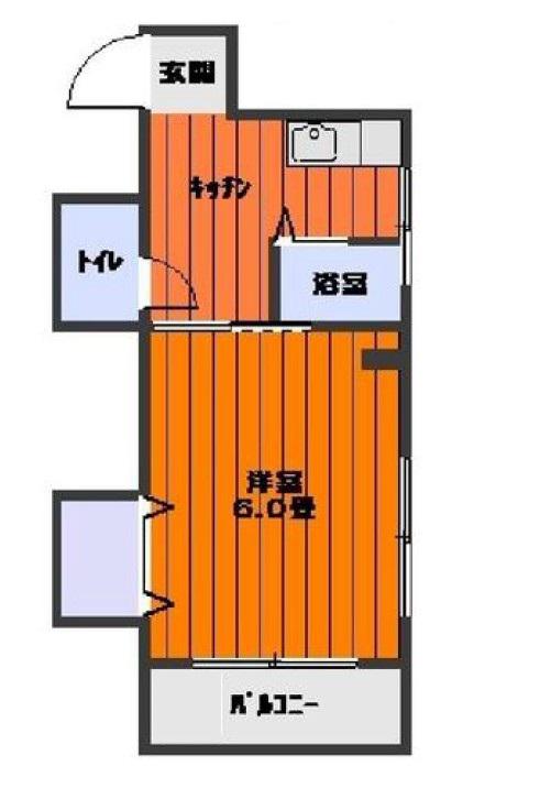 第七末廣コーポ(1K/3階)の間取り写真