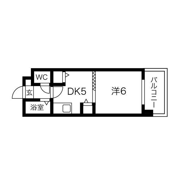 サポナール円山(1DK/6階)の間取り写真
