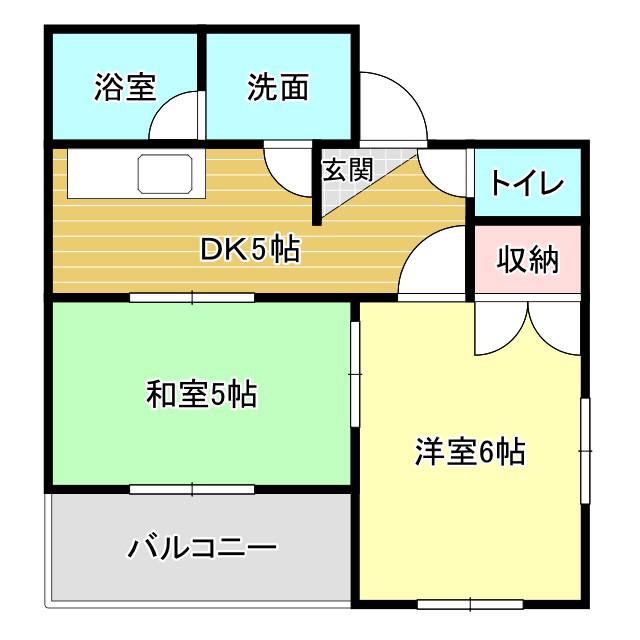 サンプラザビル(2DK/5階)の間取り写真