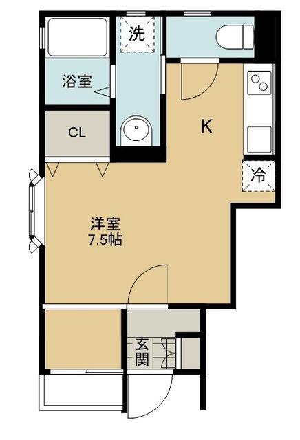 CASA DOMANI(1K/1階)の間取り写真