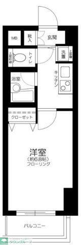 プレール・ドゥーク文京白山(1K/4階)の間取り写真