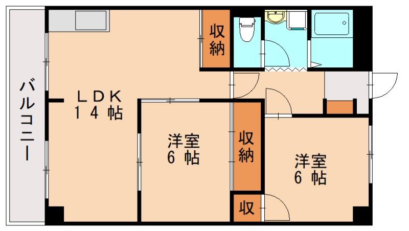 コーポ舞松原(2LDK/3階)の間取り写真