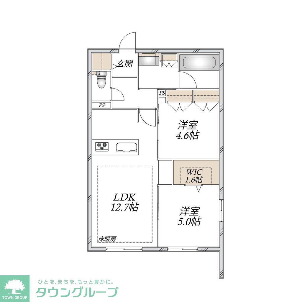 中野島メゾン(2LDK/1階)の間取り写真