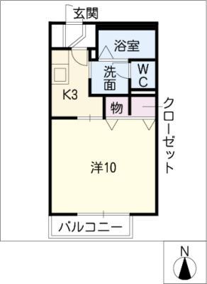 アイリスハイツ(1K/1階)の間取り写真