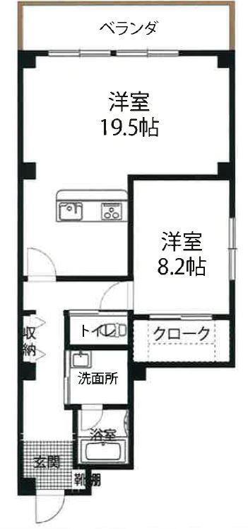 メゾン・アンジュ(1LDK/2階)の間取り写真