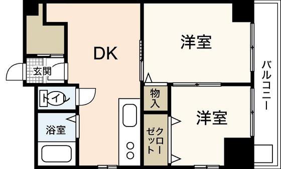サンピア白樺(2DK/1階)の間取り写真