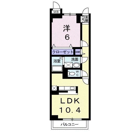エスポアメゾンII(1LDK/3階)の間取り写真